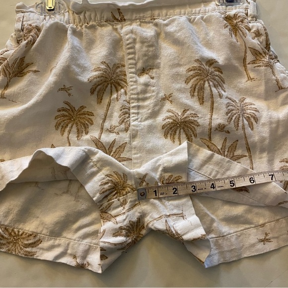Desmond & Dempsey H&M Shorts Womens Size 4 Small Linen Tropical Print Off White - Picture 11 of 11